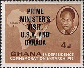 Ghana 1958 Prime Ministers Visit to the USA and Canada Overprint SG 199 Fine Mint