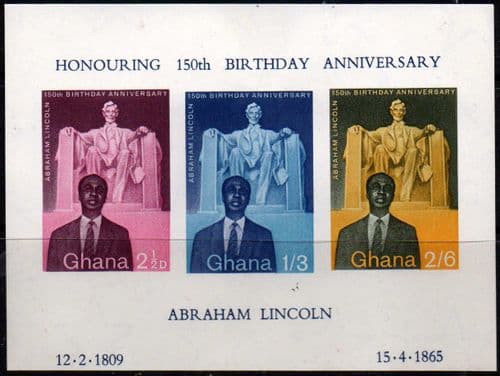 Ghana 1959 Abraham Lincoln Miniature Sheet Fine Mint