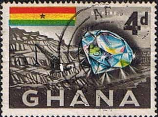 Ghana 1959 SG 219 Diamond and Mine Fine Used