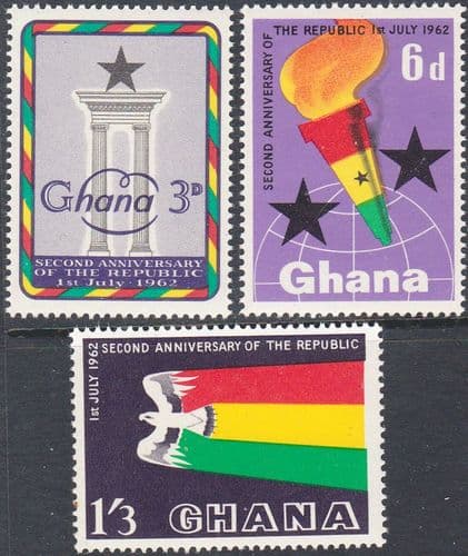Ghana 1962 Anniversary of Republic Set Fine Mint