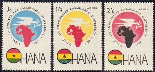 Ghana 1962 Casablanca Conference Air Mail Set Fine Mint