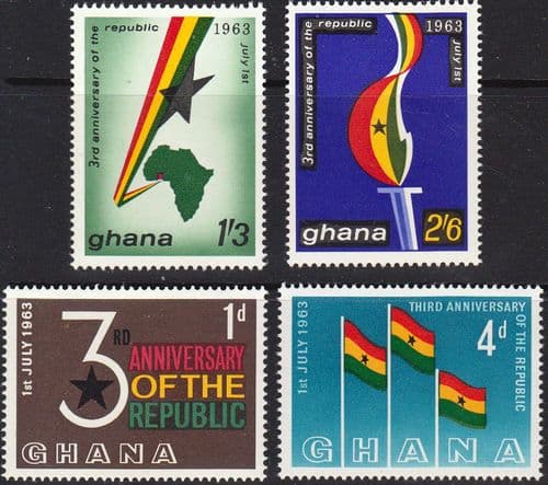 Ghana 1963 Anniversary of Republic Set Fine Mint