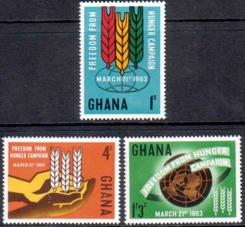 Ghana 1963 Freedom From Hunger Set Fine Mint
