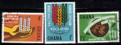 Ghana 1963 Freedom From Hunger Set Fine Used