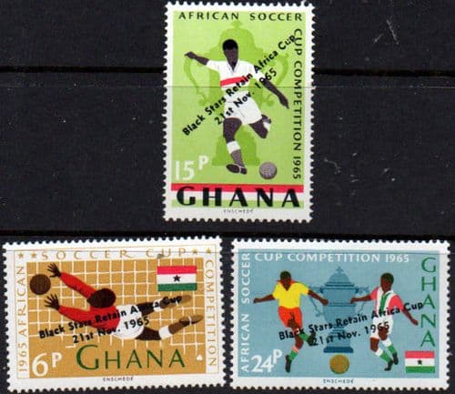 Ghana 1965 Black Stars Retain Africa Cup Set Fine Mint
