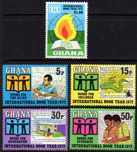 Ghana 1972 International Book Year Set Fine Mint