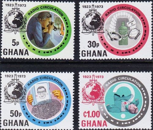Ghana 1973 Interpol Set Fine Mint