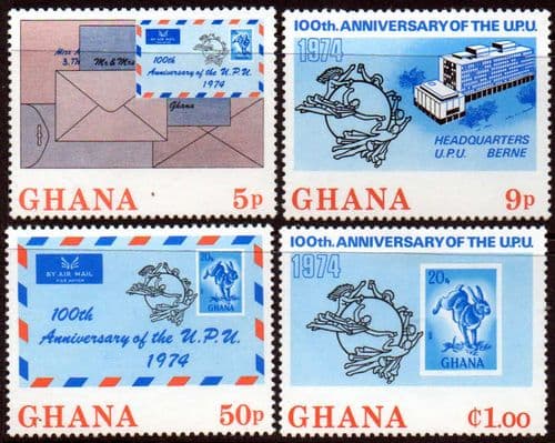 Ghana 1974 Universal Postal Union Set Fine Mint