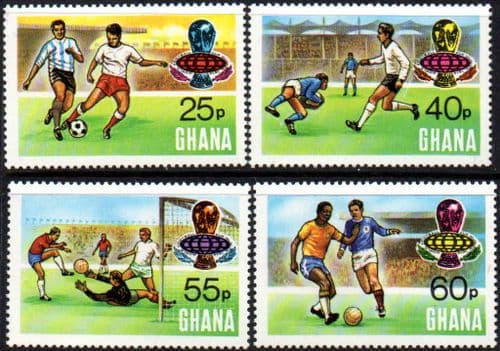 Ghana 1974 World Cup Football Championship Set From Miniature Sheets Fine Mint