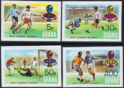 Ghana 1974 World Cup Football Championship Set Imperf Fine Mint