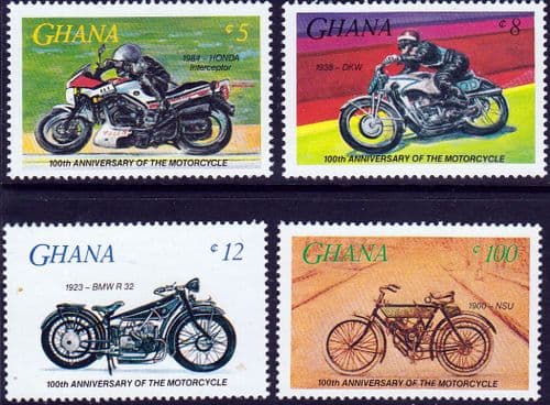 Ghana 1985 Centenary of the Motorcycle Set Fine Mint