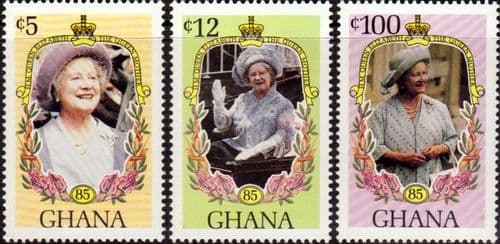 Ghana 1985 Queen Mother Life and Times Set Fine Mint