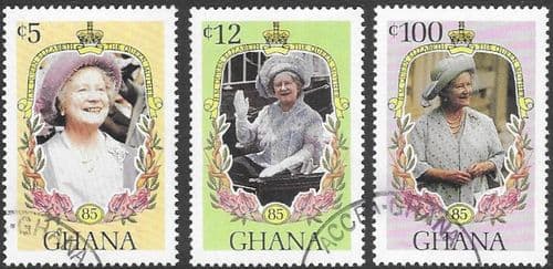 Ghana 1985 Queen Mother Life and Times Set Fine Used
