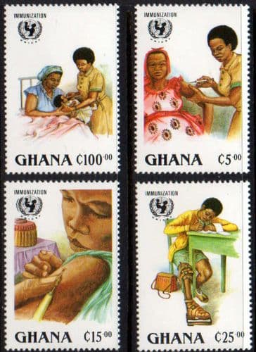 Ghana 1988 UNICEF Global Immunization Campaign Set Fine Mint
