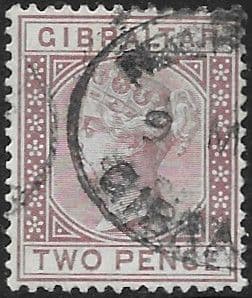 Gibraltar 1886 Queen Victoria Head SG 10 Fine Used