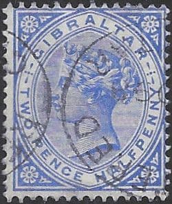 Gibraltar 1886 Queen Victoria Head SG 11 Fine Used