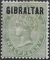 Gibraltar 1886 SG 1 Queen Victoria Head Fine Mint