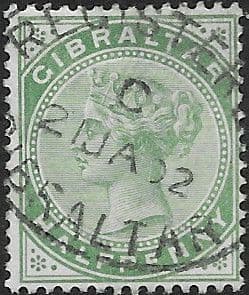 Gibraltar 1886 SG  8 Queen Victoria Head Fine Used