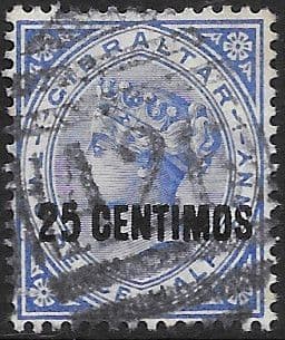 Gibraltar 1889 SG 18 Queen Victoria Head Surcharged Fine Used