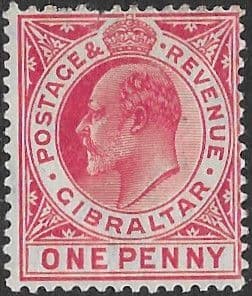 Gibraltar 1907 King Edward VII Head SG 67 Fine Mint
