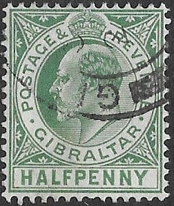 Gibraltar 1907 SG 66 King Edward VII Head Fine Used