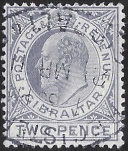 Gibraltar 1907 SG 68 King Edward VII Head Used