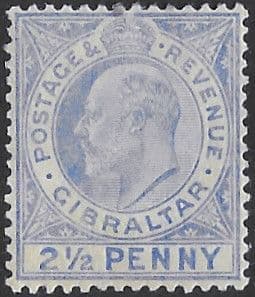 Gibraltar 1907 SG 69 King Edward VII Head Fine Mint