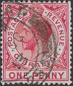 Gibraltar 1912 King George V Head SG 77a Fine Used