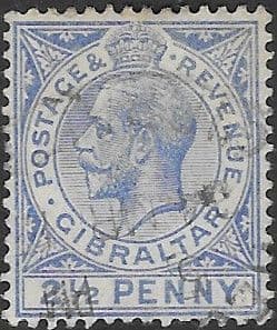 Gibraltar 1912 SG 79b King George V Head Fine Used