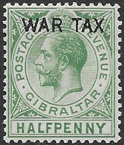 Gibraltar 1918 SG 86 War Tax Fine Mint
