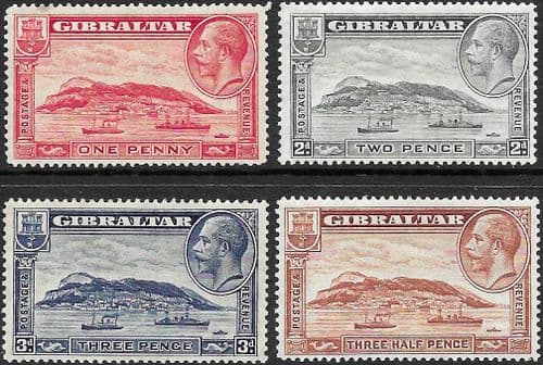 Gibraltar 1931 George V Rock of Gibraltar Set P14 Fine Mint