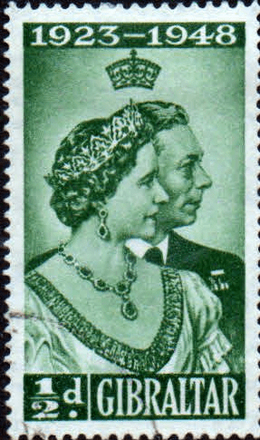 Gibraltar 1948 King George VI Royal Silver Wedding SG 134 Fine Used