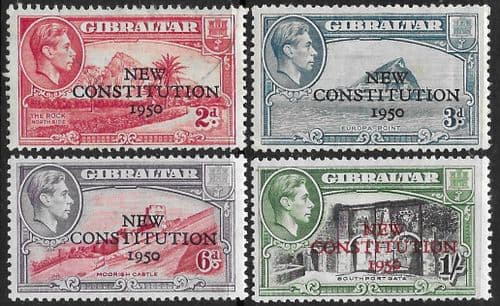 Gibraltar 1950 NEW CONSTITUTION Set Fine Mint