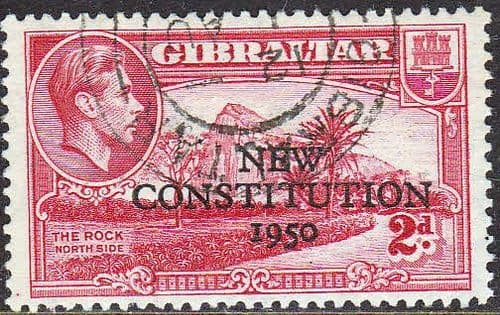 Gibraltar 1950 NEW CONSTITUTION SG 140 Fine Used