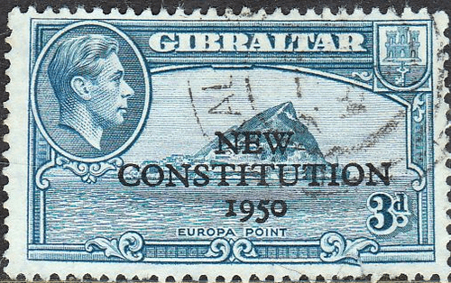 Gibraltar 1950 NEW CONSTITUTION SG 141 Fine Used