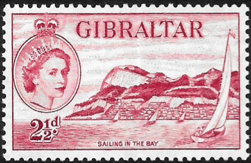 Gibraltar 1953 SG 149 Sailing in Bay Fine Mint