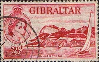 Gibraltar 1953 SG 149 Sailing in the Bay Fine Used