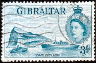 Gibraltar 1953 SG 150 Ship Ocean Going Liner Fine Used