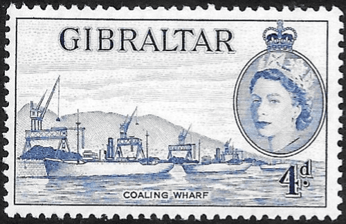 Gibraltar 1953 SG 151 Coaling Wharf Fine Mint