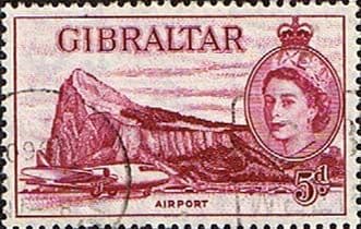 Gibraltar 1953 SG 152 Airport Fine Used