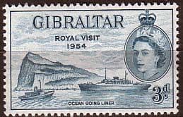 Gibraltar 1954 Queen Elizabeth II Royal Visit Fine Mint