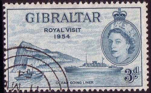 Gibraltar 1954 Queen Elizabeth II Royal Visit Fine Used
