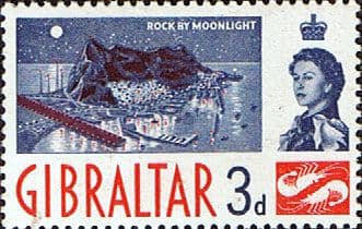 Gibraltar 1960 SG 164 The Rock by Moonlight Fine Mint