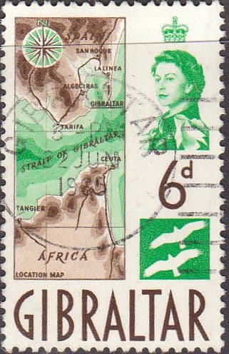Gibraltar 1960 SG 166 Map Fine Used