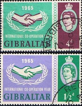 Gibraltar 1965 International Co-operation Year Set Fine Used