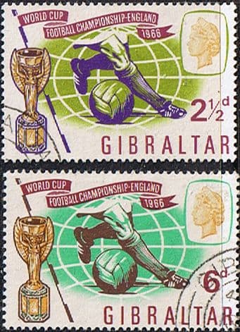 Gibraltar 1966 Football World Cup Set Fine Used