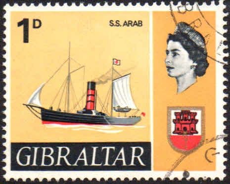 Gibraltar 1967 Ships SG 201 SS Arab Fine Used