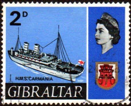 Gibraltar 1967 Ships SG 202 HMS Carmania Fine Used