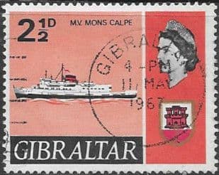 Gibraltar 1967 Ships SG 203 MV Mons Calpe Fine Used