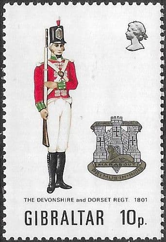 Gibraltar 1971 Military Uniforms SG 293 Fine Mint